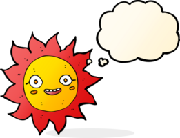 cartoon happy sun with thought bubble png
