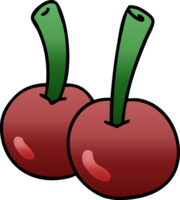 quirky gradient shaded cartoon cherries png