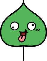 cute cartoon expressional leaf png