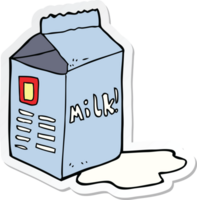 sticker of a cartoon milk carton png