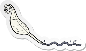 sticker of a cartoon feather quill png