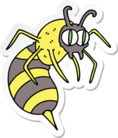 sticker of a quirky hand drawn cartoon wasp png