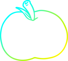 cold gradient line drawing cartoon apple png