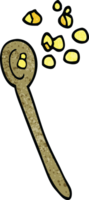 cartoon doodle cereal on a spoon png