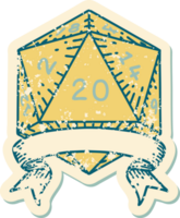natural 20 critical hit D20 dice roll illustration png