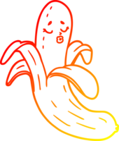 desenho de linha de gradiente quente desenho de banana orgânica de melhor qualidade png