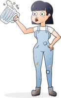 cartoon woman with beer png