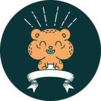 icon of tattoo style happy hamster png