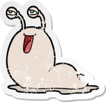 distressed sticker of a gross cartoon slug png