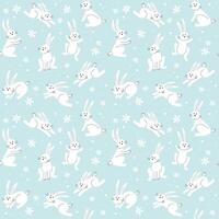 Easter bunny trendy pattern. Minimalist holiday characters, cute stylized rabbits, vector illustration background