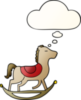 cartoon rocking horse and thought bubble in smooth gradient style png