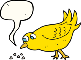 discours bulle dessin animé oiseau picorant graines png