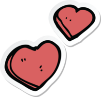 klistermärke av en tecknad kärlek hjärtan png