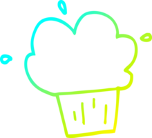 muffin de desenho animado de desenho de linha de gradiente frio png