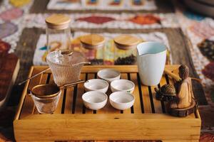 Preparing for a tea ceremony with a large company photo