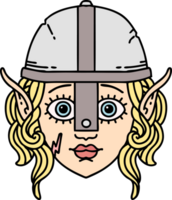 ilustração de rosto de personagem de lutador elfo png