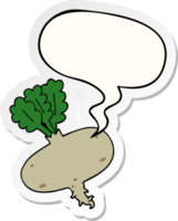 cartoon beetroot and speech bubble sticker png