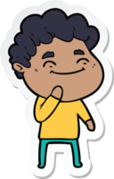 adesivo de um homem amigável dos desenhos animados png