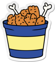 sticker cartoon doodle bucket of fried chicken png