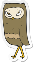 autocollant d'un hibou de bande dessinée png