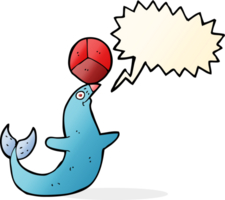 cartoon performing seal with speech bubble png
