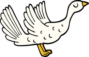 hand drawn doodle style cartoon goose png