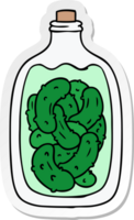 sticker cartoon doodle jar of pickled gherkins png