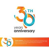 30th Anniversary logotype design colorful design template vector