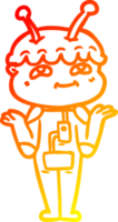 warm gradient line drawing friendly cartoon spaceman png