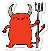 pegatina de un pequeño diablo de dibujos animados png