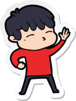 sticker of a cartoon curious boy png