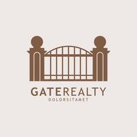 Flat Design Gate Logo Vector Illustration