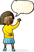 cartoon stressed out woman with speech bubble png