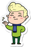 sticker of a happy cartoon man png