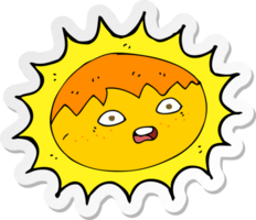 sticker of a cartoon sun png