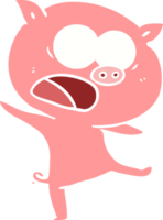 flat color style cartoon pig shouting png