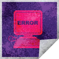 computer error square peeling sticker png