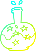 cold gradient line drawing cartoon magic potion png