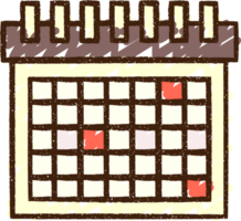 dibujo de tiza de calendario marcado png