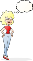 thought bubble cartoon surprised woman png