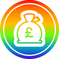 money sack circular in rainbow spectrum png