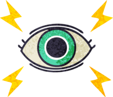 oeil mystique de dessin animé de style illustration rétro png