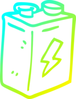 batterie de dessin animé de dessin de ligne de gradient froid png