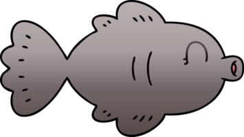 skurriler Farbverlauf schattierter Cartoon-Fisch png