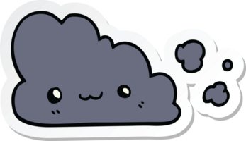 pegatina de una linda nube de dibujos animados png