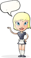 mucama de dibujos animados con burbujas de discurso png