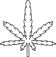 dibujo de línea peculiar marihuana de dibujos animados png