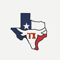 vector of texas cow with map border perfect for print, apparel design, etc