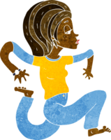 mulher de desenho animado correndo png