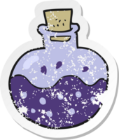 retro distressed sticker of a cartoon science potion png